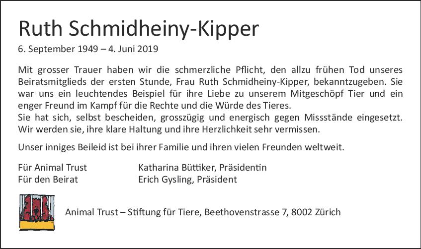 Grosse Trauer um unser Beiratsmitglied Ruth Schmidheiny
