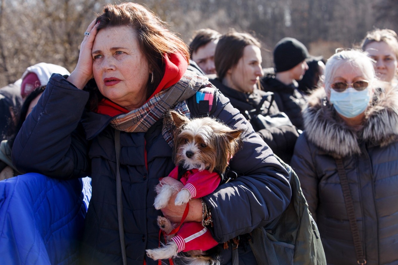 Hilfe für ukrainische Flüchtlinge mit Tieren